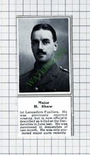 Major H Shaw 1st Lancashire Fusiliers Dardenelles WW1 -  1915 Small Cutting