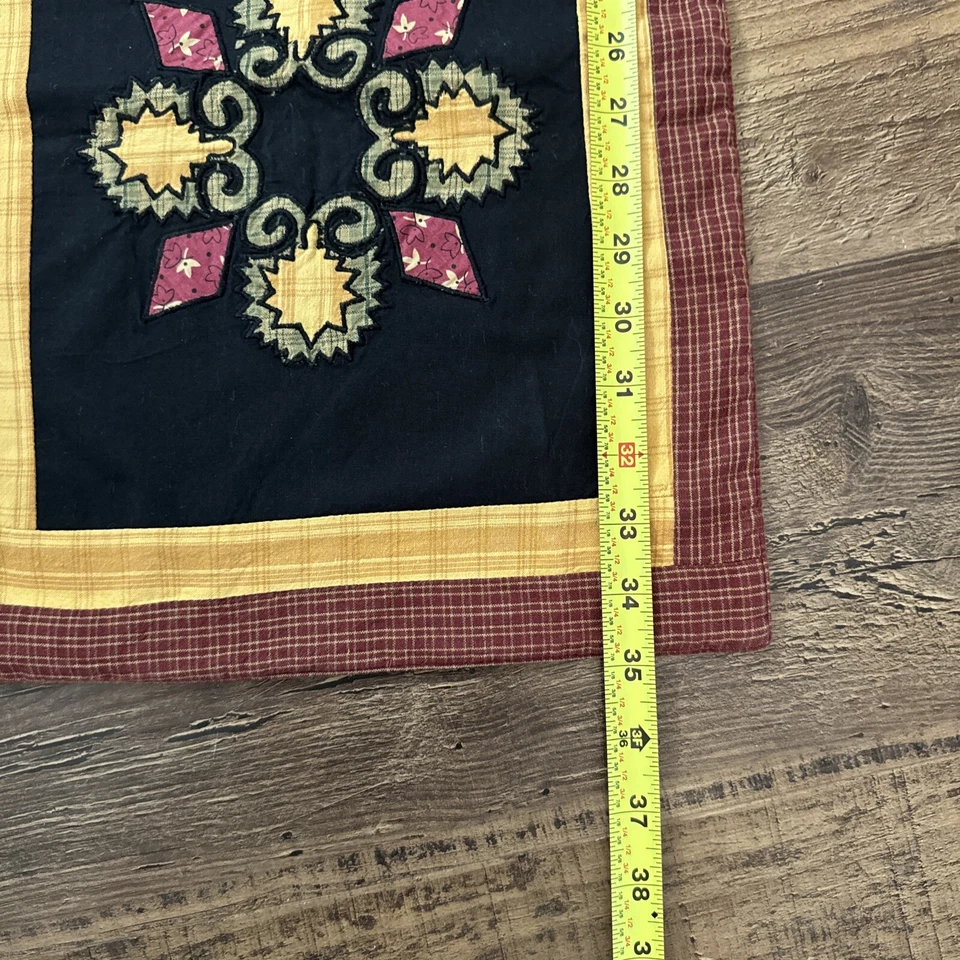 Nancy’s Nook By Victorian Heart Navy Fall Colors Applique Quilt Style Runner 13" - Image 2 of 4