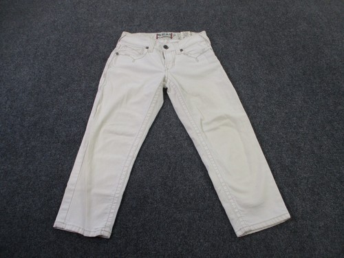 Ariat Jeans Women 27 White Denim Straight Crop Capri Country Stretch Embroidered