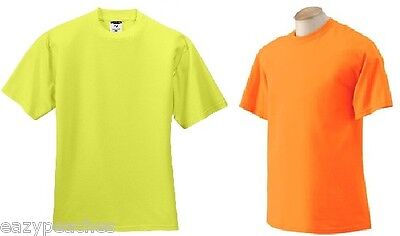Jerzees Safety Yellow Green Orange Neon Size S-5XL ANSI High Visibility  T-shirt | eBay