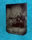 Antique Tintype Photo Family Of 6 Unique