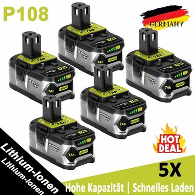 5X 18V 7.0Ah Akku Für RYOBI One Plus Lithium RB18L50 P108 P109 Batterie 18 Volt