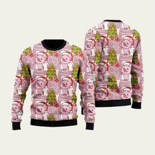 Lovely Pig On Pink Ugly Christmas Sweater