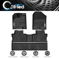 TPE Floor Mats Set for 2017-2025 Honda Ridgeline Crew Cab All-Weather Liner