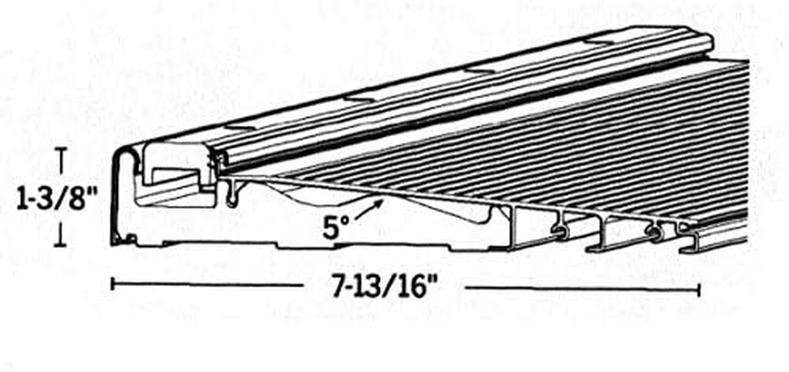 Exterior Inswing Threshold 7 13/16 Inch with Composite Cap and Composite Bottom-