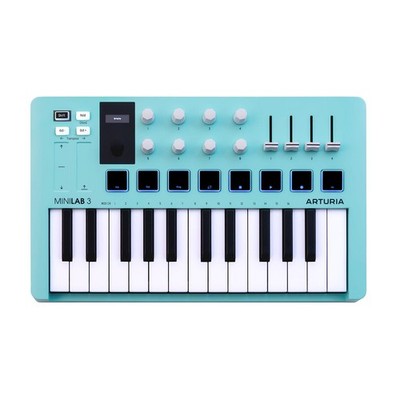 Arturia MiniLab 3 MIDI Hybrid Keyboard Controller - Aquamarine