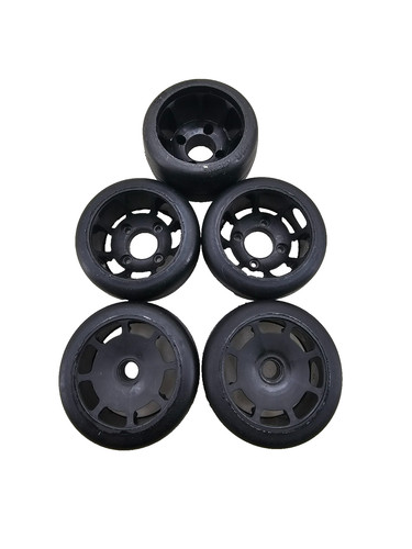 BSR (Silver) Featherweight black wheels for 1/10 pan car, 5 wheels