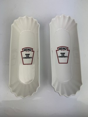 Heinz Soßenhalter Angeln für Gewürze weiß Keramik Hotdog Halter X2