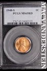 1948-S Lincoln Wheat Cent-PCGS MS 65 RD Choice Gem BU No Reserve #SLL315