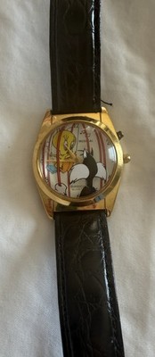 Armitron Tweety Bird & Sylvester Musical Watch Looney Tunes 1995 3D Domed Glass