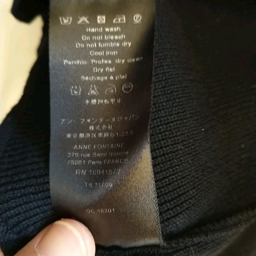 Anne Fontaine Oberteil Pullover Damen 42 S schwarz kurz Puffärmel Baumwolle Strick Knopf - Bild 8 von 8