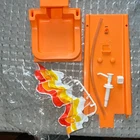 Shower Stall Vintage Barbie Doll Dream Pool 1481 - Orange Curtain Pump Hose 1980