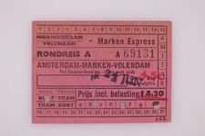 Netherlands Marken Express Rondreis Ticket 1923 Used train boarding pass