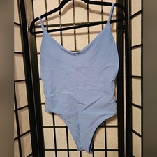 Aerie Blue One Piece Swimsuit Women's Size M Scoop Neck Cut Out Back