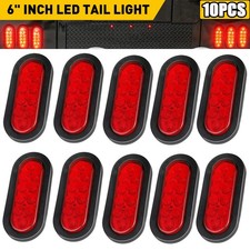10pcs 6 Oval Trailer Lights 10 Led Stop Turn Tail Truck Sealed Grommet Plug Dot