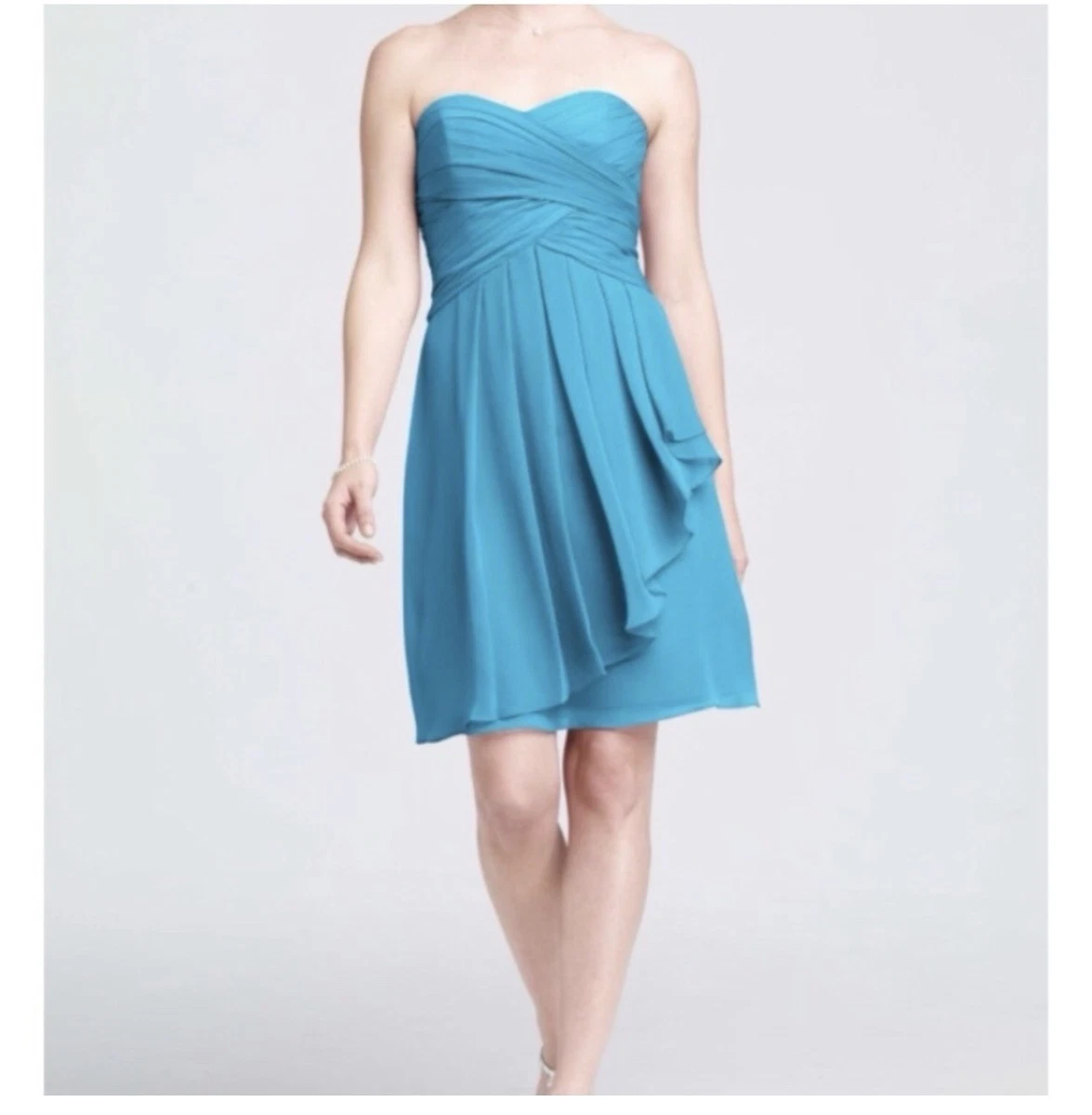 malibu color bridesmaid dresses Davids Bridal In Bridesmaids' & Formal for sale Size:XL (PREORDER) this dress mixes classic Linen Wedding Dresses Sherri Hill 55103 Miss