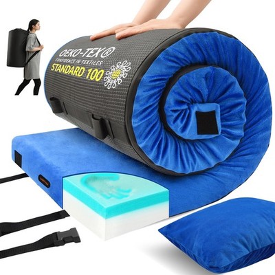 Memory Foam Camping Mattress pad, Comfortable Thick Floor Sleeping Mat for Ad...