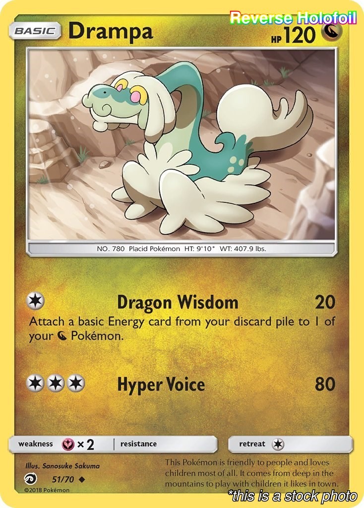 Reverse Holofoil - Drampa - 51/70 - Dragon Majesty - NM