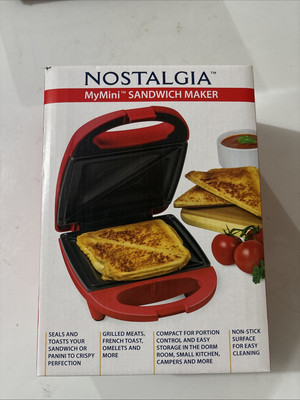 My Mini Sandwich Maker Red Non-Stick Easy Clean Brand New