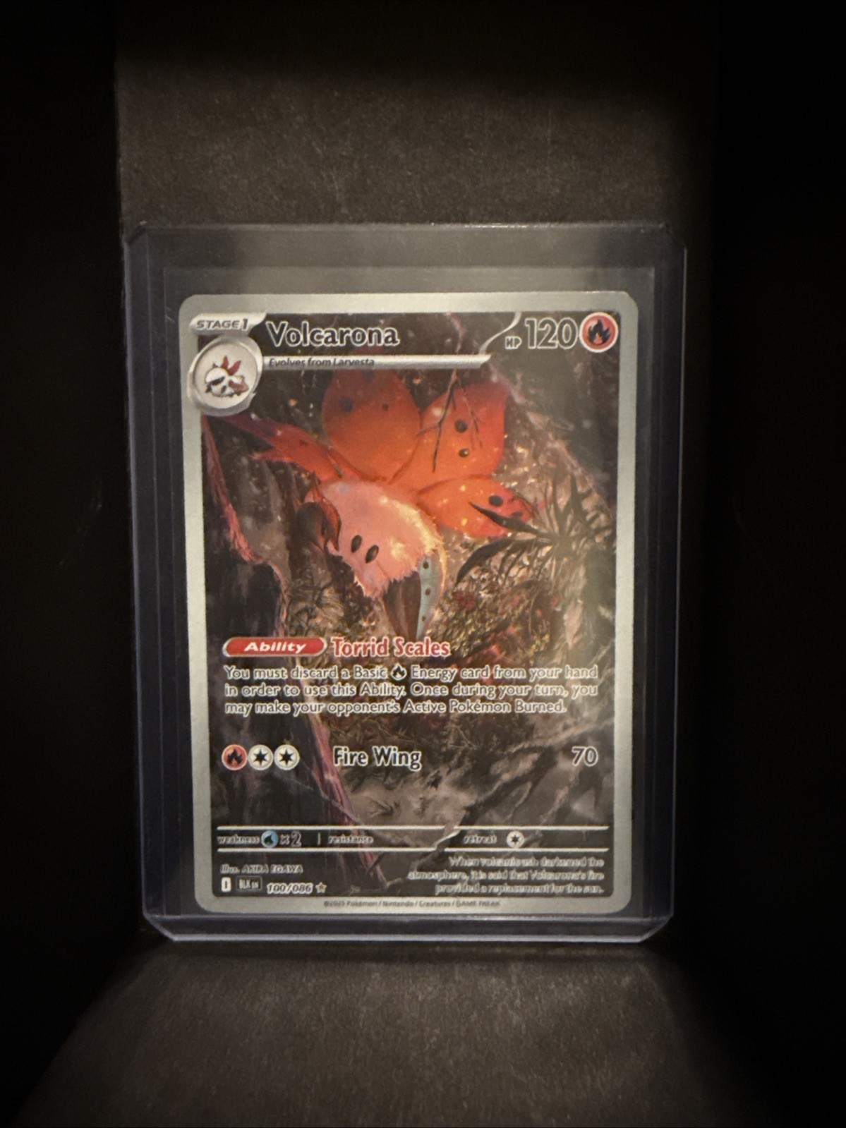 Pokémon TCG Black Bolt: Volcarona Illustration Rare Card 100/086 Mint Condition