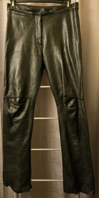 WILSON MAXIMA Black 100% Leather Straight Leg Pants High Waist Women s Size 10