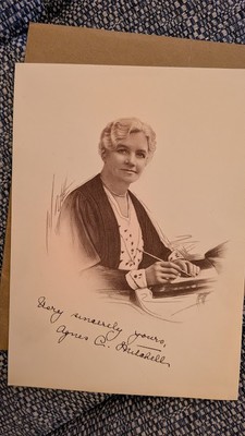 photograph card signed agnes c mitchell  (author writer)