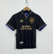 Vintage Manchester United Away Football Shirt Soccer Jersey Boy’s Size L Black