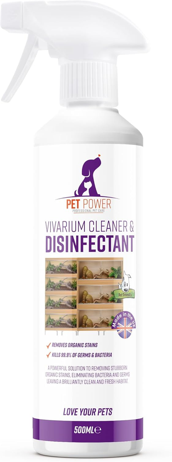 Vivarium Cleaner & Disinfectant 500Ml - Safe Natural Formula for Reptile Habitat