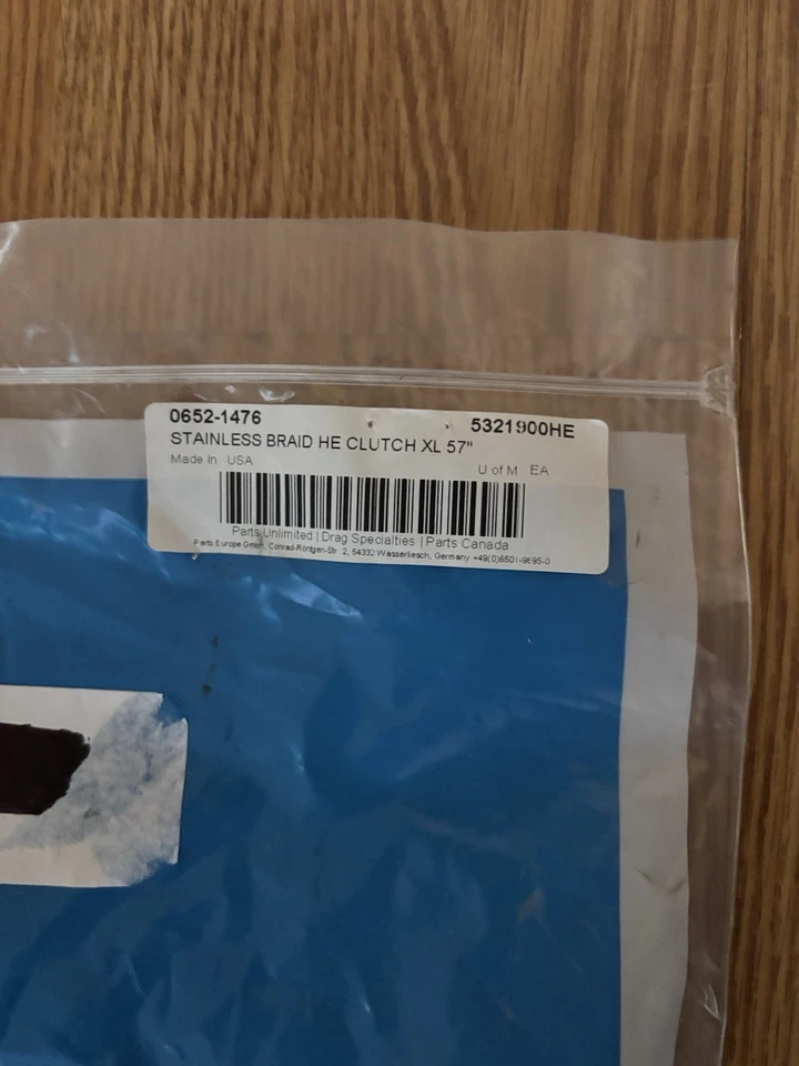 Harley-Davidson H-D By Drag 规格 0652-1476 编织 HE 离合器电缆 57-1/4 OAL — 第 3/4 张图片