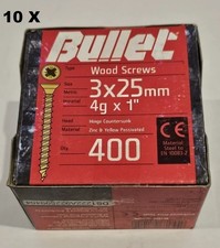 10 x Bullet Wood Screws 3x25mm (400 pc/pack)