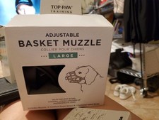Top Paw Training Adjustable Dog/Canine Basket Muzzle  LARGE  NEW W/STRAP FOAM