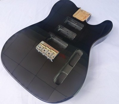 Tele Style Guitar Body 3pcs Alder Black  Fit 3pcs P90 With Half Bridge 2.27kg