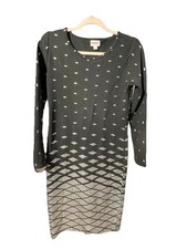 Lularoe Dress Debbie Elegant Silver Foil Diamond Long Sleeve Sz Small