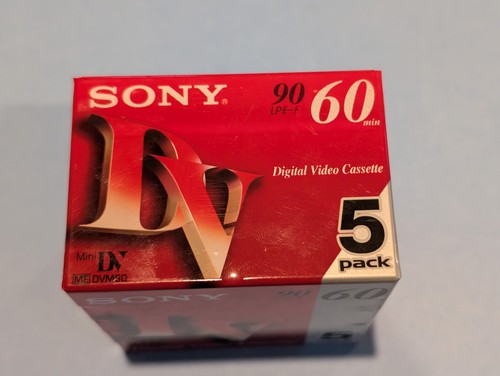 Sony Mini DV 60 Digital Video Cassette Tape - 5 Pack - NEW SEALED - 5DVM60R3 - Picture 2 of 4
