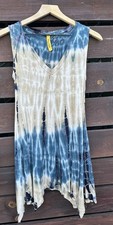 Vtg Pure Intent Boho Festival Blue Tie Dye Dress Made In USA Size S
