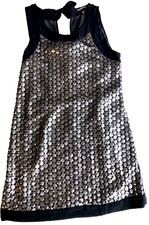 VICTORIA SECRET Black Sequin Sleeveless Dress Sheer Back Medium Cocktail Dress