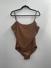 NWT Weissman Scoop Cami Low-Back Leotard Women's 3XL Hazelnut Dancewear Classic