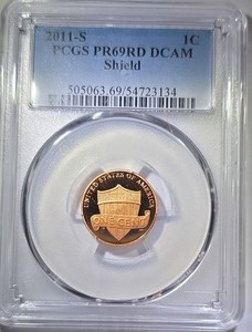 2011-S Lincoln Shield Small Cent PCGS PR69 RD DCAM Copper Proof Coin