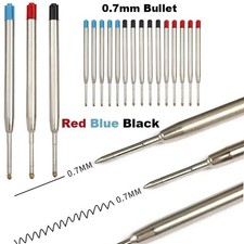 10 x Ballpoint Pen Refills Parker Cross Compatible Ink Refills BLACK/BLUE/RED