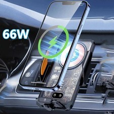 New 66W Fast Wireless Car Charger Automatic Clamping Mount Air Vent Phone Holder