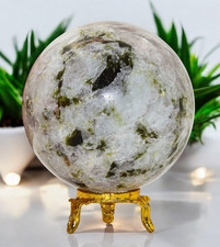 Grüner TURMALIN MICA Kugel Kristall Heilung Reiki Edelstein Dekor Kugel 75 mm