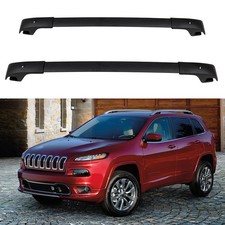 Cross Bar Black For 2014-2022 Jeep Cherokee Roof Rack Set Luggage Cargo Carrier