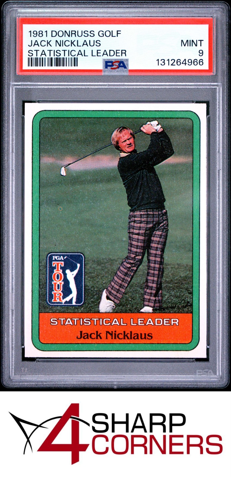 1981 DONRUSS GOLF JACK NICKLAUS RC HOF STATISTICAL LEADER PSA 9