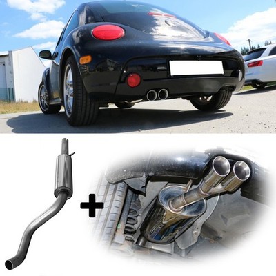 FOX Edelstahl Anlage ab Kat 2x76mm Absorber für New Beetle 1C 9C 1Y US-Version
