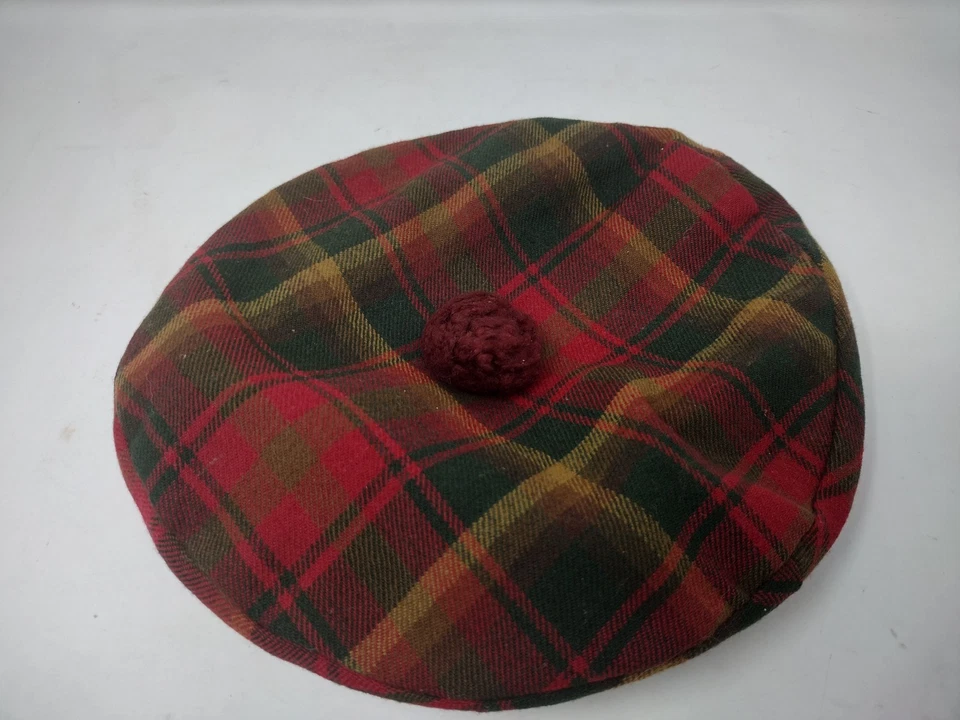 Boina estilo militar años 60, sombrero Biltmore vintage años 60 hoja de arce tartán Foto 2 de 4