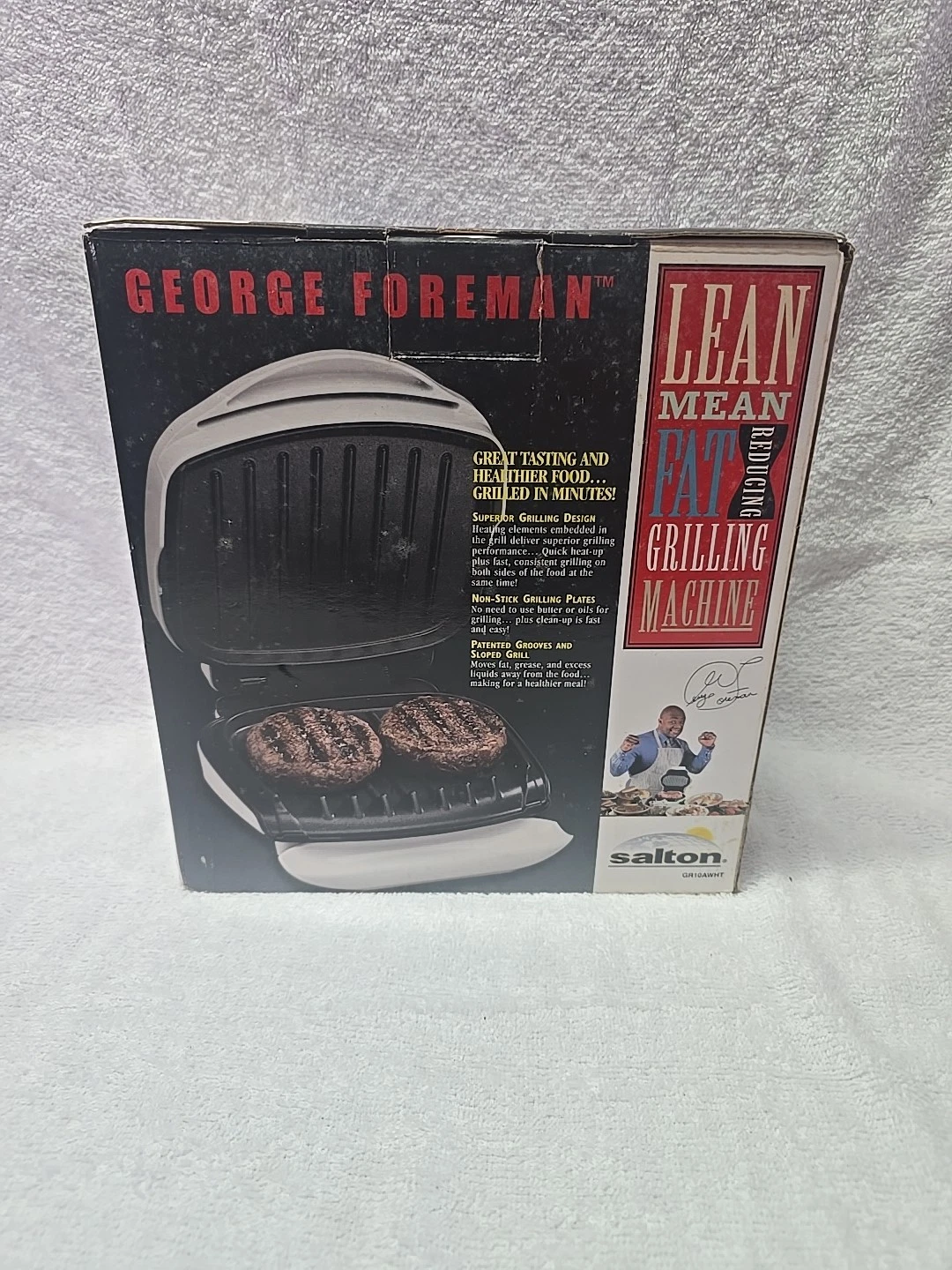 George Foreman Lean Mean Fat Reducing Grilling Machine XL Family GR20 White NEW