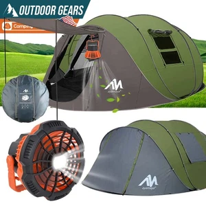 4-6 Tente de camping instantanée en plein air & portatif LED Lanterne légère avec ventilateur