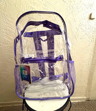 Clear Purple Kids Backpack w/ Mesh Pockets, Z...