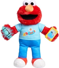 SESAME STREET 13-inch Learning Elmo Plush Stuffed Animal with 50+ Phrases, Light
