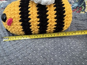Handmade Crocheted Plush Bee Stuffed Animal, Small 6-14 in, Ages 3-5 (2021)